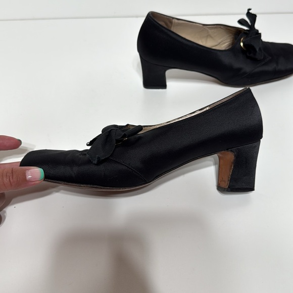 Vintage Rare Del Arte Shoes Satin Ballet Style Heels - Picture 8 of 17